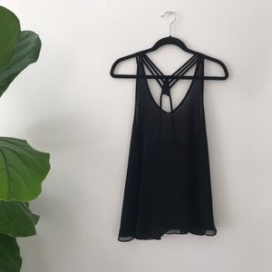 Black Millau Sheer Top